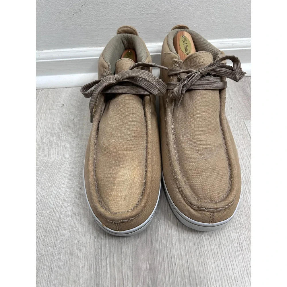 Lugz Stride Mens 12 Tan Canvas Chukka Boots Moc Toe Mid Top Sneakers MSTRDC-2553